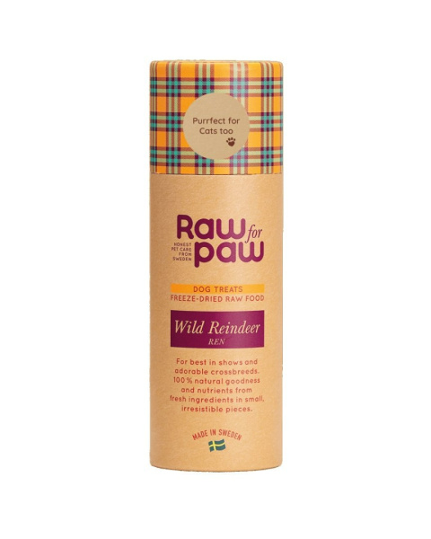 RAW FOR PAW Renifer liofilizowane przysmaki 45 g