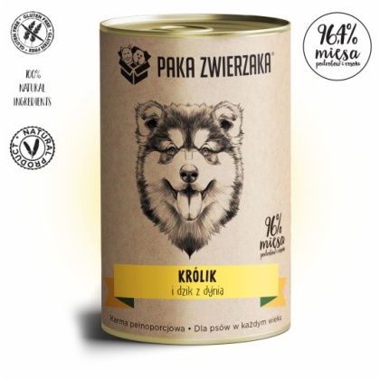 PAKA ZWIERZAKA Karma mokra królik i dzik z dynią 400 g