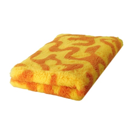 BUBA Dry bed legowisko antypoślizgowe żółto-pomarańczowe zawijasy