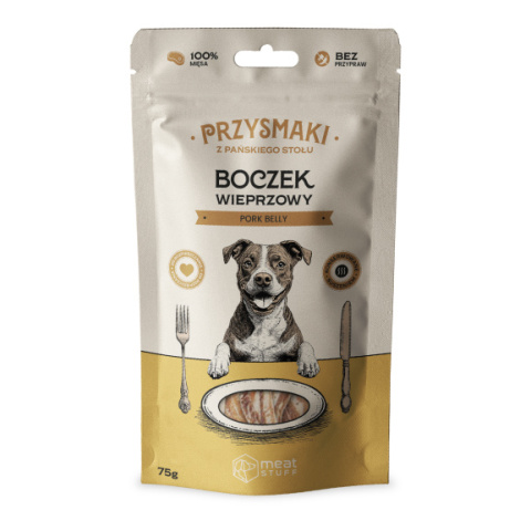 MEAT STUFF Przysmaki z pańskiego stołu - Boczek wieprzowy 75 g MEAT STUFF Przysmaki z pańskiego stołu - Boczek wieprzowy 75 g