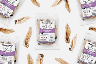 CHEWS4DOGS Uszy baranie z włosem 100 g