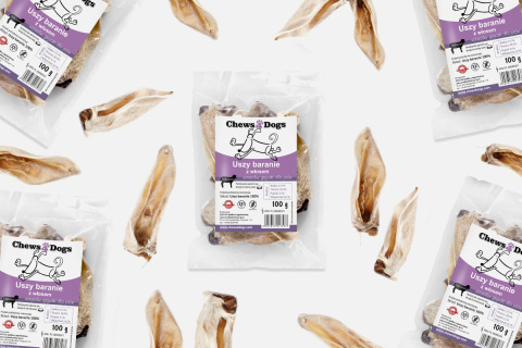 CHEWS4DOGS Uszy baranie z włosem 100 g CHEWS4DOGS Uszy baranie z włosem 100 g