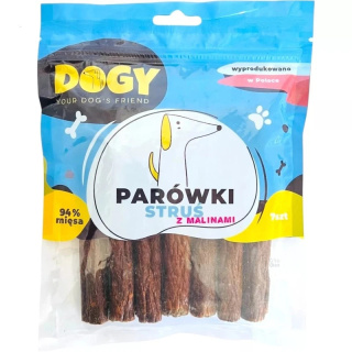 DOGY Parówki struś z malinami 7 szt.