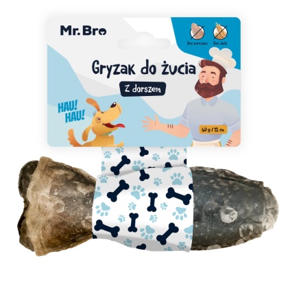 MR. BRO Kość do żucia rybka z dorszem 12 cm