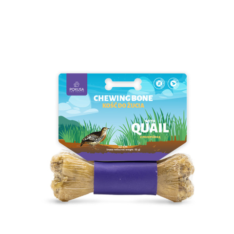POKUSA Kość do żucia z przepiórką w dzikich ziołach 12 cm POKUSA Kość do żucia z przepiórką w dzikich ziołach 12 cm