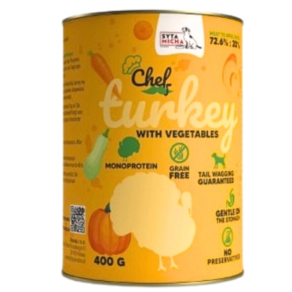 SYTA MICHA Karma mokra indyk z warzywami 400 g