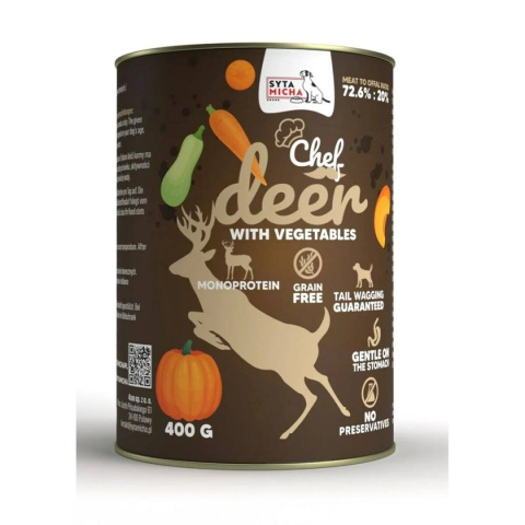 SYTA MICHA Karma mokra jeleń z warzywami 400g SYTA MICHA Karma mokra jeleń z warzywami 400g