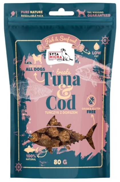SYTA MICHA Przysmaki dorsz z tuńczykiem 80 g