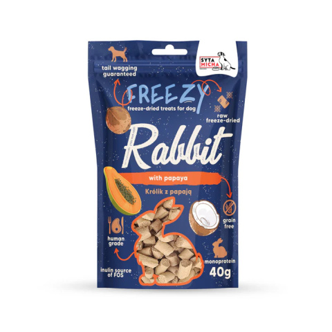 SYTA MICHA Liofilizowane przysmaki królik z papają 40 g SYTA MICHA Liofilizowane przysmaki królik z papają 40 g