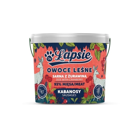 ŁAPSIE Kabanosy sarna z żurawiną 160 g