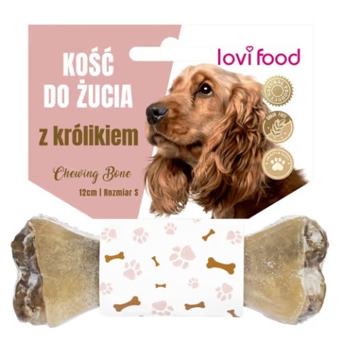 LOVI FOOD Kość z królikiem, śliwką i rozmarynem S 12 cm