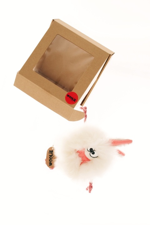 Moonster biały - zabawka ze skóry owczej z piszczałką potworek Moonster biały - zabawka ze skóry owczej z piszczałką potworek