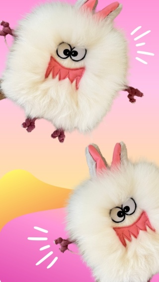 Moonster - zabawka ze skóry owczej z piszczałką potworek