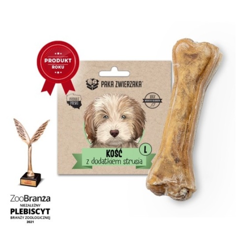 PAKA ZWIERZAKA Kość z dodatkiem strusia 13,5 cm PAKA ZWIERZAKA Kość z dodatkiem strusia 13,5 cm