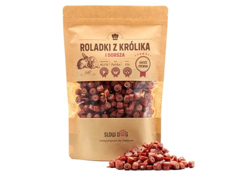SLOW DOG Roladki z królika i dorsza 250 g SLOW DOG Roladki z królika i dorsza 250 g