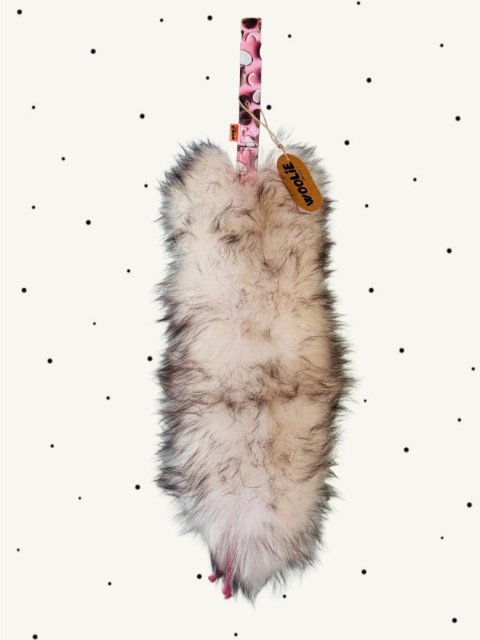 Szarpak pleciony futro czarny muflon/kokosy SUPER OKAZJA