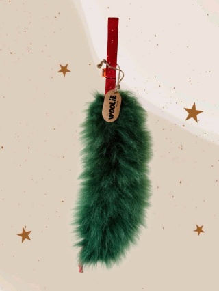 Szarpak pleciony futro ciemnozielone/kropki SUPER OKAZJA