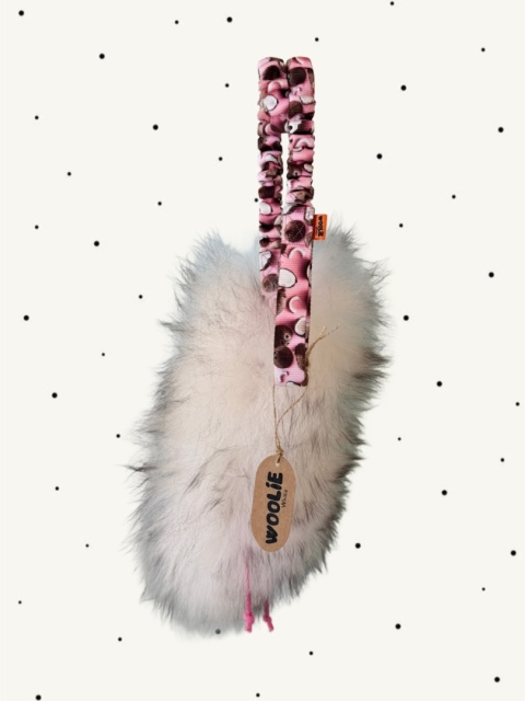 Szarpak pleciony dla małych piesków futro czarny muflon/kokosy SUPER OKAZJA