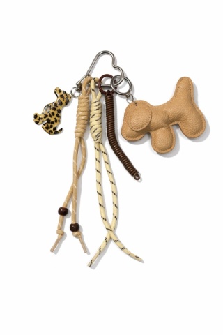 Breloczek "Dog Mom" beżowy duży