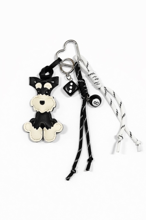 Breloczek "Dog Mom" biało-czarny duży