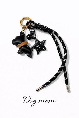 Breloczek "Dog Mom" czarny