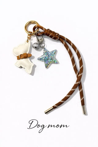 Breloczek "Dog Mom" biały