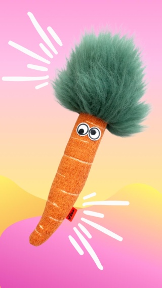 Carrootka - zabawka z futrem i piszczałką