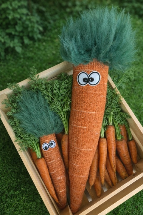 Carrootka - zabawka z futrem i piszczałką