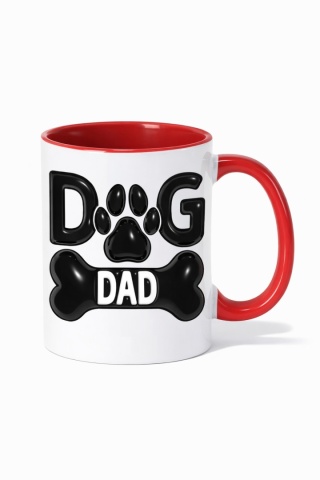 Kubek "Dog dad" 350 ml czerwony