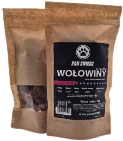 PAN ZWIERZ Naturalne smaczki z wołowiny 25 g
