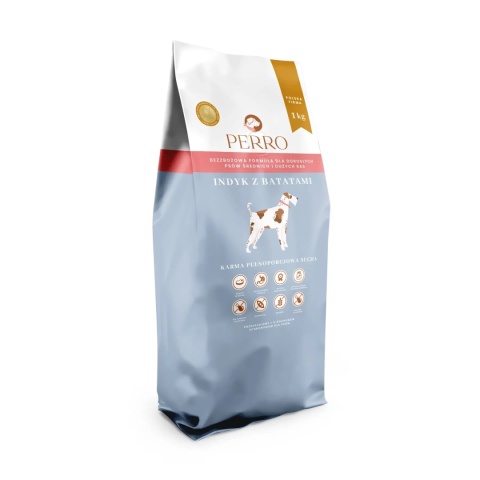 PERRO Karma sucha indyk z batatami dla dorosłych psów średnich i dużych ras 1 kg