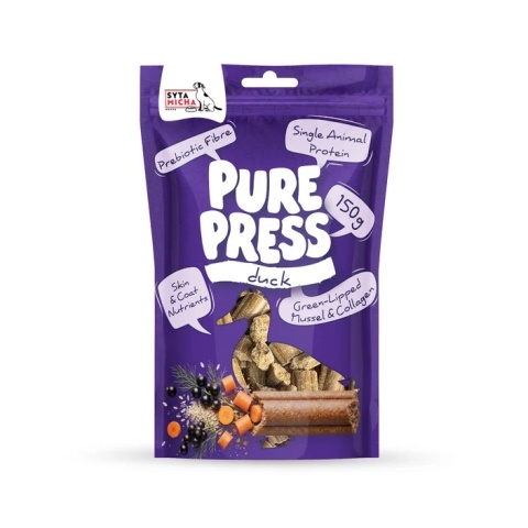 SYTA MICHA Smaczki tłoczone na zimno dla psa Pure Press Kaczka 150 g