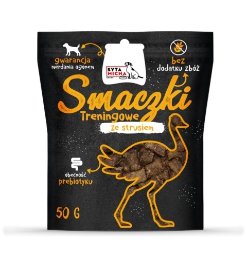 SYTA MICHA Smaczki treningowe ze strusiem 50g