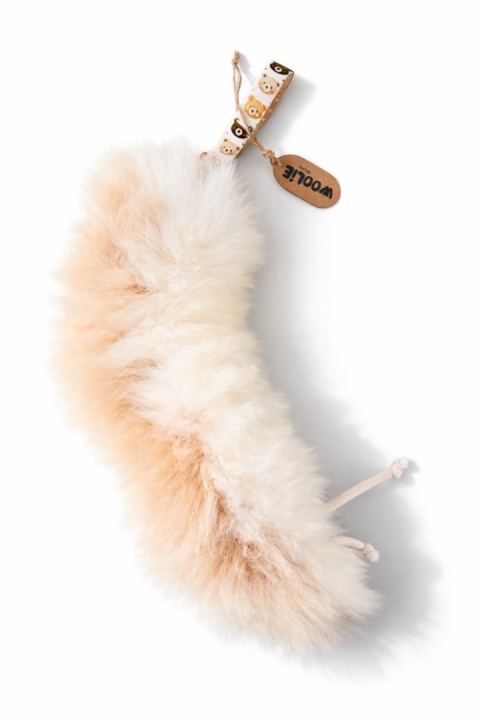 Szarpak pleciony dla dużych psów dwukolorowe futro białe-beżowe/misie SUPER OKAZJA