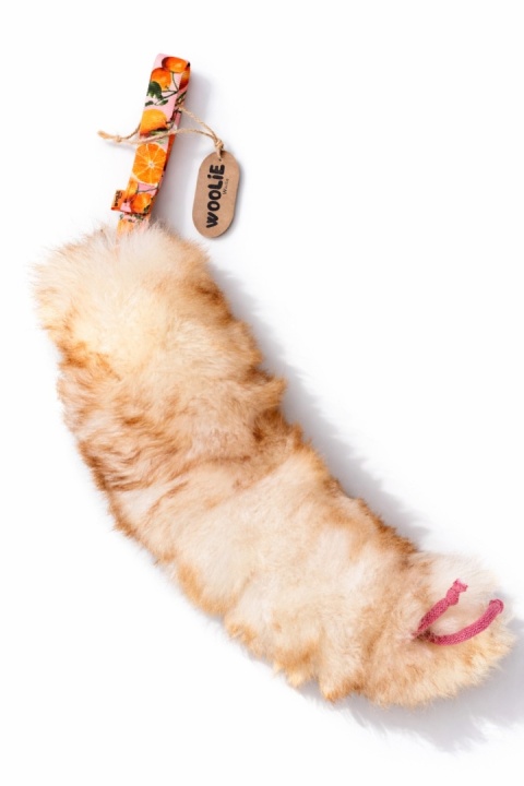 Szarpak pleciony dla dużych psów futro muflon/pomarańcze SUPER OKAZJA