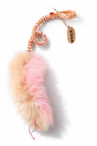 Szarpak pleciony dla małych piesków dwukolorowe futro beżowo-różowe/kapibary SUPER OKAZJA