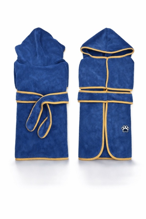 Szlafrok dla psa z kapturem granatowy