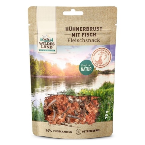WILDES LAND DOG Filet piersi kurczaka z rybkami 70 g